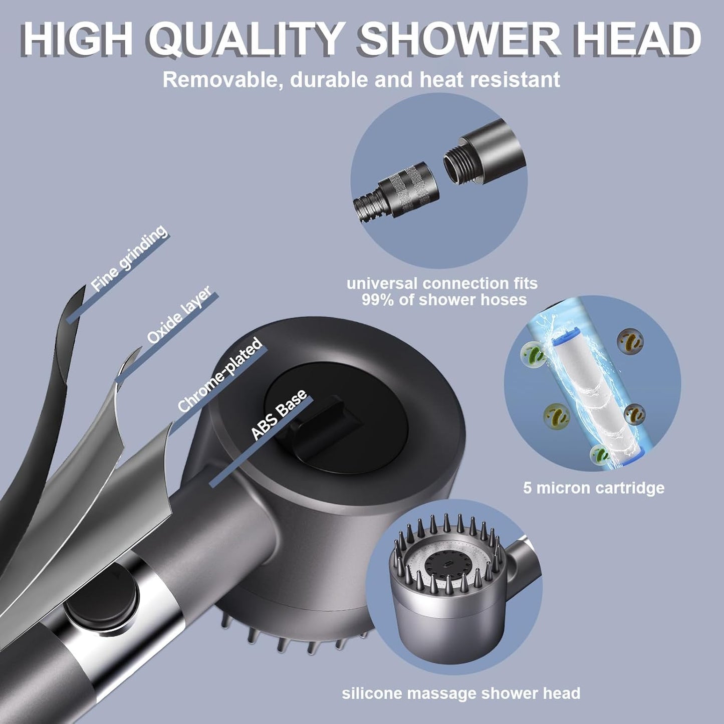 AeroSteam™ shower head filter