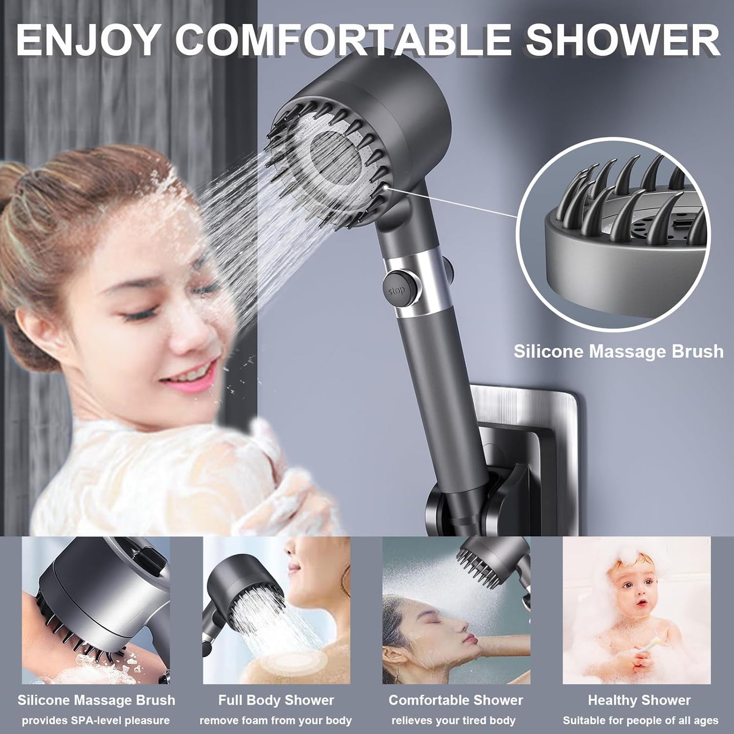 AeroSteam™ shower head filter